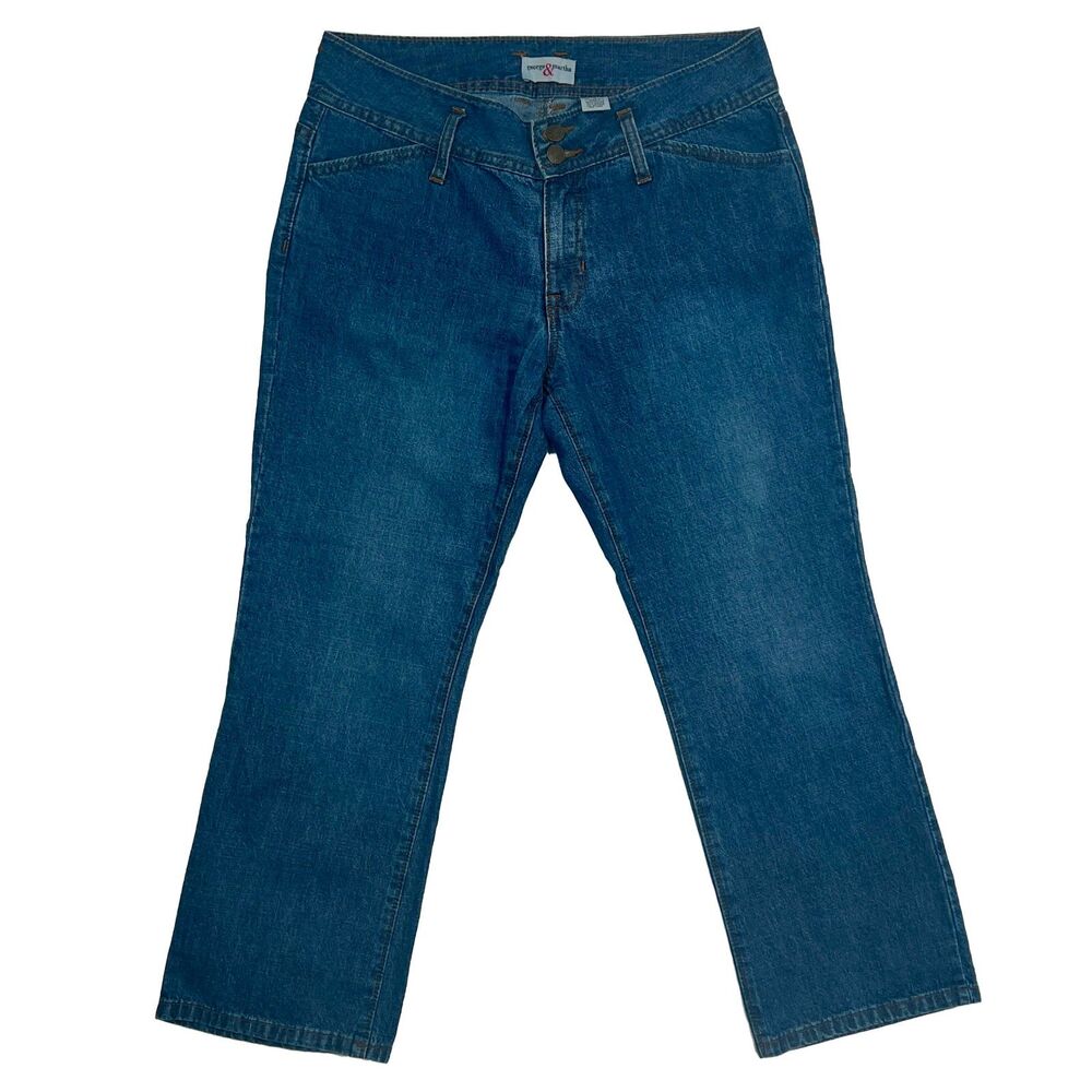 George & Martha Cropped Denim Jeans Women's Size 10 Mid Rise 2-Button